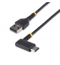 StarTech.com Cable 30cm USB A a USB C Acodado - en Ángulo Recto - Cable USB-C de Carga Rápida - de Alta Resistencia - USB 2.0 A a USB Tipo-C - Fibra