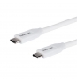 StarTech.com Cable 4m USB-C a USB-C Macho a Macho con capacidad para Entrega de Alimentación de 5A - Cable de Carga USBC - USB 2.0 - Blanco