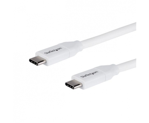StarTech.com Cable 4m USB-C a USB-C Macho a Macho con capacidad para Entrega de Alimentación de 5A - Cable de Carga USBC - USB 2.0 - Blanco