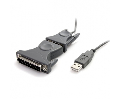 StarTech.com Cable Adaptador de 0.9m USB a Serie Serial DB9 DB25 RS232 - 0.9m Negro