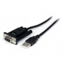 StarTech.com Cable Adaptador de 1 Puerto USB a Módem Nulo Null DB9 RS232 Serie DCE con FTDI - 1.7m Negro