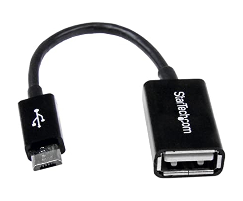 StarTech.com Cable Adaptador de 12cm Micro USB Macho a USB A Hembra OTG para Tablets Smartphones - Negro