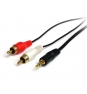 StarTech.com Cable Adaptador de Mini-Jack a RCA 91cm - Jack 3,5mm Macho - 2xRCA Macho - 0.92m Negro