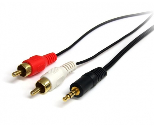StarTech.com Cable Adaptador de Mini-Jack a RCA 91cm - Jack 3,5mm Macho - 2xRCA Macho - 0.92m Negro