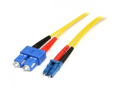 StarTech.com Cable Adaptador de Red de 1m Monomodo Duplex Fibra Optica LC-SC Macho a Macho - Patch Duplex Modo Sencilla - Amarillo