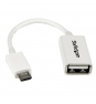 StarTech.com Cable Adaptador Micro USB B macho a USB A hembra OTG de 12cm - blanco