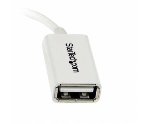 StarTech.com Cable Adaptador Micro USB B macho a USB A hembra OTG de 12cm - blanco