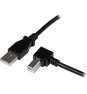 StarTech.com Cable Adaptador USB 2.0 2m para Impresora Acodado - USB A Macho a USB B Macho en Íngulo Derecho negro 