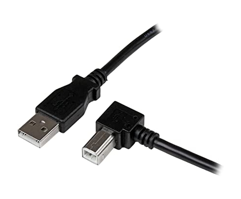 StarTech.com Cable Adaptador USB 2.0 2m para Impresora Acodado - USB A Macho a USB B Macho en Íngulo Derecho negro 
