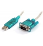 StarTech.com Cable adaptador usb 2.0 a puerto serie serial RS232 DB9 pc mac linux 0.9m azul transparente ICUSB232SM3