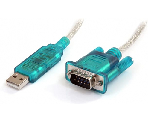 StarTech.com Cable adaptador usb 2.0 a puerto serie serial RS232 DB9 pc mac linux 0.9m azul transparente ICUSB232SM3