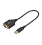 StarTech.com Cable Adaptador USB a Módem Nulo Serie DCE de 30cm - con Retención COM - FTDI - RS232 - con Tornillos/Tuercas Intercambiables - Windows