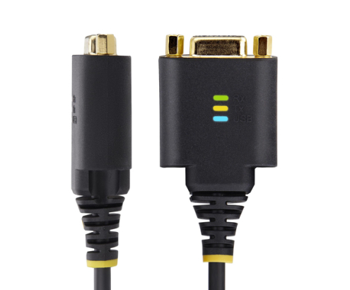 StarTech.com Cable Adaptador USB a Módem Nulo Serie DCE de 30cm - con Retención COM - FTDI - RS232 - con Tornillos/Tuercas Intercambiables - Windows