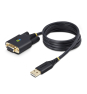 StarTech.com Cable Adaptador USB a Serie de Módem Nulo de 1m - Retención COM - Tornillos Intercambiables DB9 - USB a RS232 - Serial - USB a DB9 - FT