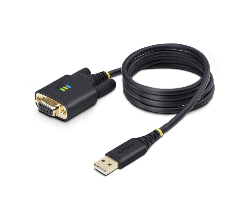 StarTech.com Cable Adaptador USB a Serie de Módem Nulo de 1m - Retención COM - Tornillos Intercambiables DB9 - USB a RS232 - Serial - USB a DB9 - FT