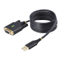 StarTech.com Cable Adaptador USB a Serie de Módem Nulo de 2m - FTDI RS232 - Tornillos DB9 Intercambiables - USB-A a DB9 RS232 - Windows/macOS/Linux