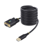 StarTech.com Cable Adaptador USB a Serie de Módem Nulo de 3m - Retención COM - Tornillos Intercambiables DB9 - USB a RS232 - Serial - USB a DB9 - FT