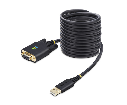 StarTech.com Cable Adaptador USB a Serie de Módem Nulo de 3m - Retención COM - Tornillos Intercambiables DB9 - USB a RS232 - Serial - USB a DB9 - FT