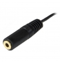 StarTech.com Cable Alargador Extensor de Audio Mini Jack 3,5mm Chapado en Oro para Auriculares - Macho a Hembra - 3.7m Negro