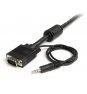 StarTech.com Cable Coaxial VGA de Alta Resolución para Monitor de Vídeo HD15 Macho a Macho con Audio - 2m Negro 
