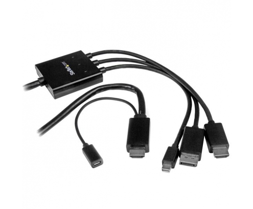 StarTech.com Cable Conversor HDMI, DisplayPort o Mini DisplayPort a HDMI de 2m - Adaptador DP y Mini DP Negro