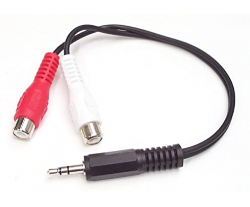 StarTech.com Cable Convertidor Adaptador Audio Mini Jack 3,5 mm a RCA Estéreo - Conversor - 0.15m Negro