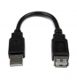 StarTech.com Cable de 0.15m de Extensión Alargador USB 2.0 Tipo-A Macho a USB A Hembra negro