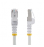 StarTech.com Cable de 0,5m de Red Ethernet CAT6a - Blanco - Low Smoke Zero Halogen (LSZH) - 10GbE - 500MHz - PoE++ de 100W - Snagless sin Pestillo - R