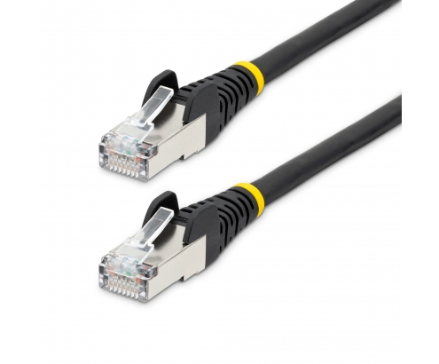 StarTech.com Cable de 0,5m de Red Ethernet CAT6a - Negro - Low Smoke Zero Halogen (LSZH) - 10GbE - 500MHz - PoE++ de 100W - Snagless sin Pestillo - RJ