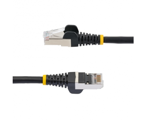 StarTech.com Cable de 0,5m de Red Ethernet CAT6a - Negro - Low Smoke Zero Halogen (LSZH) - 10GbE - 500MHz - PoE++ de 100W - Snagless sin Pestillo - RJ