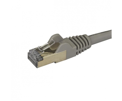 StarTech.com Cable de 0,5m de Red Ethernet RJ45 Cat6a Blindado STP - Cable sin Enganche Snagless - Gris