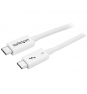 StarTech.com Cable de 0.5m Thunderbolt 3 Cable Compatible con USB-C y DisplayPort - Blanco