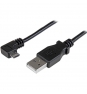 StarTech.com Cable de 0.5m USB 2.0 Tipo-A macho a Micro USB A macho acodado a la Derecha para Carga y Sincronización de Smartphones o Tablets negro