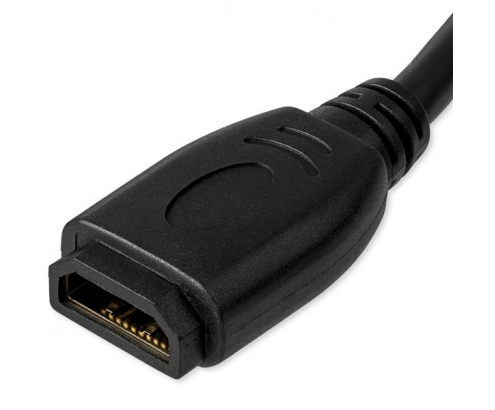 StarTech.com Cable de 15cm de Extensión Alargador HDMI 2.0 de Alta Velocidad - Extensor de Puertos - 4K de 60Hz - Negro
