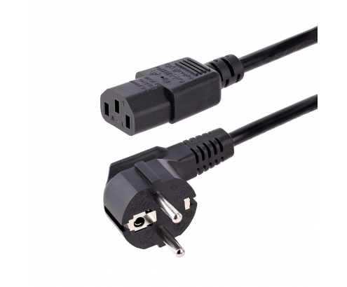 StarTech.com Cable de 1m (3 pies) de Alimentación para Ordenador, 18AWG, UE Schuko a C13, 250V 10A, Cable de Corriente, Cable de Fuente de Alimentaci