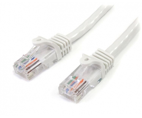 StarTech.com Cable de 1m Blanco de Red Fast Ethernet Cat5e RJ45 sin Enganche - Cable Patch Snagless