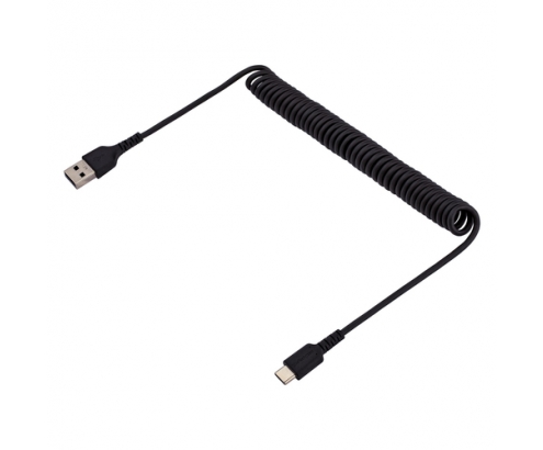 StarTech.com Cable de 1m de Carga USB A a USB C, Cable USB Tipo C Rizado de Carga Rápida y Servicio Pesado, Cable USB 2.0 A a USBC, de Fibra de Arami