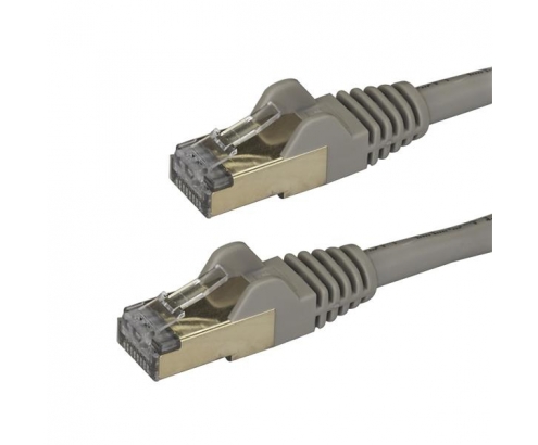 StarTech.com Cable de 1m de Red Ethernet RJ45 Cat6a Blindado STP - Cable sin Enganche Snagless - Gris