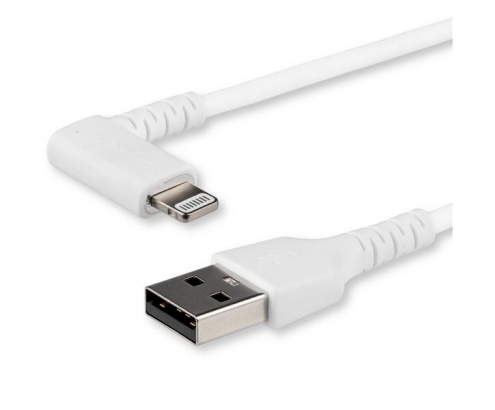 StarTech.com Cable de 1m Lightning Angulo Acodado a USB Tipo-A - Certificado MFI - Blanco RUSBLTMM1MWR
