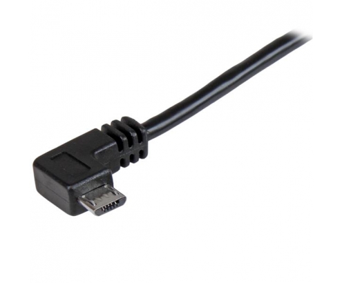 StarTech.com Cable de 1m USB 2.0 Tipo-A macho a Micro USB B macho con conector acodado a la derecha - Cable de Carga y Sincronización negro