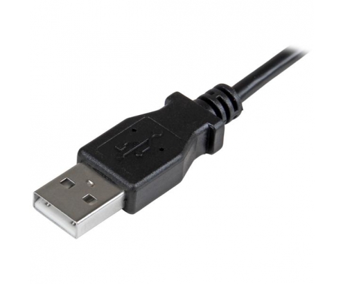StarTech.com Cable de 1m USB 2.0 Tipo-A macho a Micro USB B macho con conector acodado a la derecha - Cable de Carga y Sincronización negro