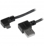 StarTech.com Cable de 1m USB-A a Micro USB con conector acodado a la derecha - Macho a Macho - Negro