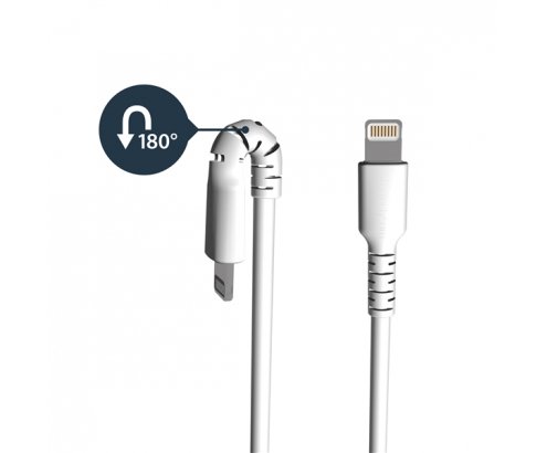 StarTech.com Cable de 1m USB tipo A a Lightning Macho a Macho - Certificado MFi de Apple - Blanco RUSBLTMM1M