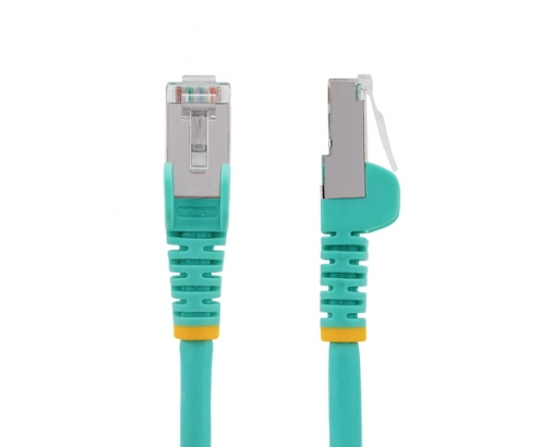 StarTech.com Cable de 2m de Red Ethernet CAT6a - Aguamarina - Low Smoke Zero Halogen (LSZH) - 10GbE - 500MHz - PoE++ de 100W - Snagless sin Pestillo -