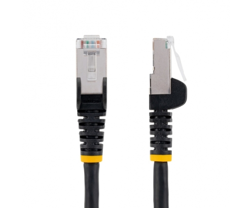 StarTech.com Cable de 2m de Red Ethernet CAT6a - Negro - Low Smoke Zero Halogen (LSZH) - 10GbE - 500MHz - PoE++ de 100W - Snagless sin Pestillo - RJ-4