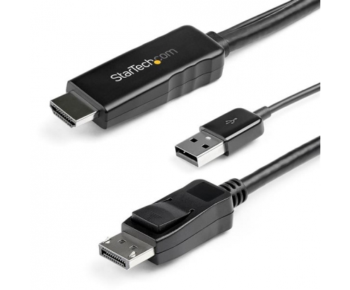 StarTech.com Cable de 2m HDMI a DisplayPort - 4K 30Hz - Fuente de energÍ­a USB - Negro