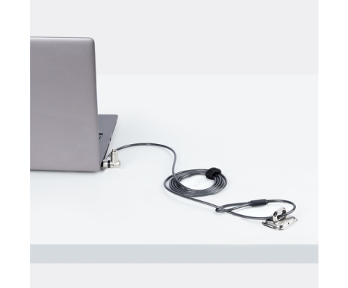 StarTech.com Cable de 2m Universal de Seguridad para Ordenador Portátil - Cable de Bloqueo Compatible con Noble Wedge/Nano/K-Slot - con Cerradura - A