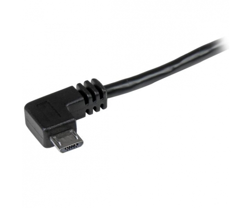 StarTech.com Cable de 2m USB-A a Micro USB con conector acodado a la derecha - Macho a Macho - Negro