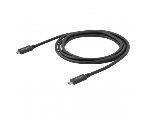 StarTech.com Cable de 2m USB-C macho a macho USB 3.1 Certificado con Entrega de Potencia - negro