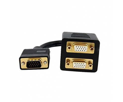 StarTech.com Cable de 30cm Duplicador Divisor de VÍ­deo VGA de 2 puertos Salidas Compacto - Bifurcador - negro